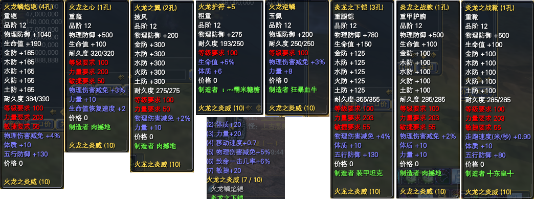 经典版100级黄昏装备、套装属性一览 · 配图