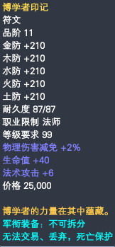 法师军衔装备属性一览 · 配图