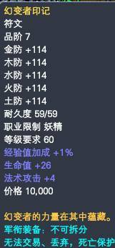 妖精军衔装备属性一览 · 配图