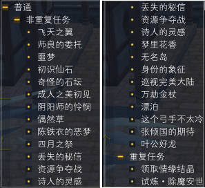 羽族1-20级、全种族21-60级的红字任务说明 · 配图